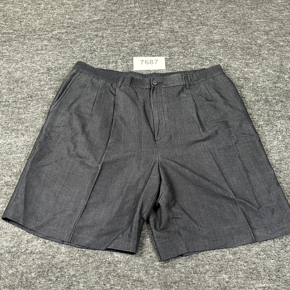 Murano Chino Shorts Mens 40 Gray Polynosic Rayon Pleated Front Casual‎ Outdoor